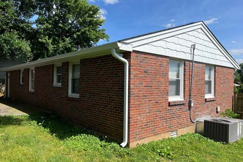 View of gutter off house side