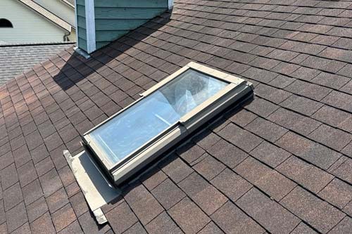 Close up of skylight window